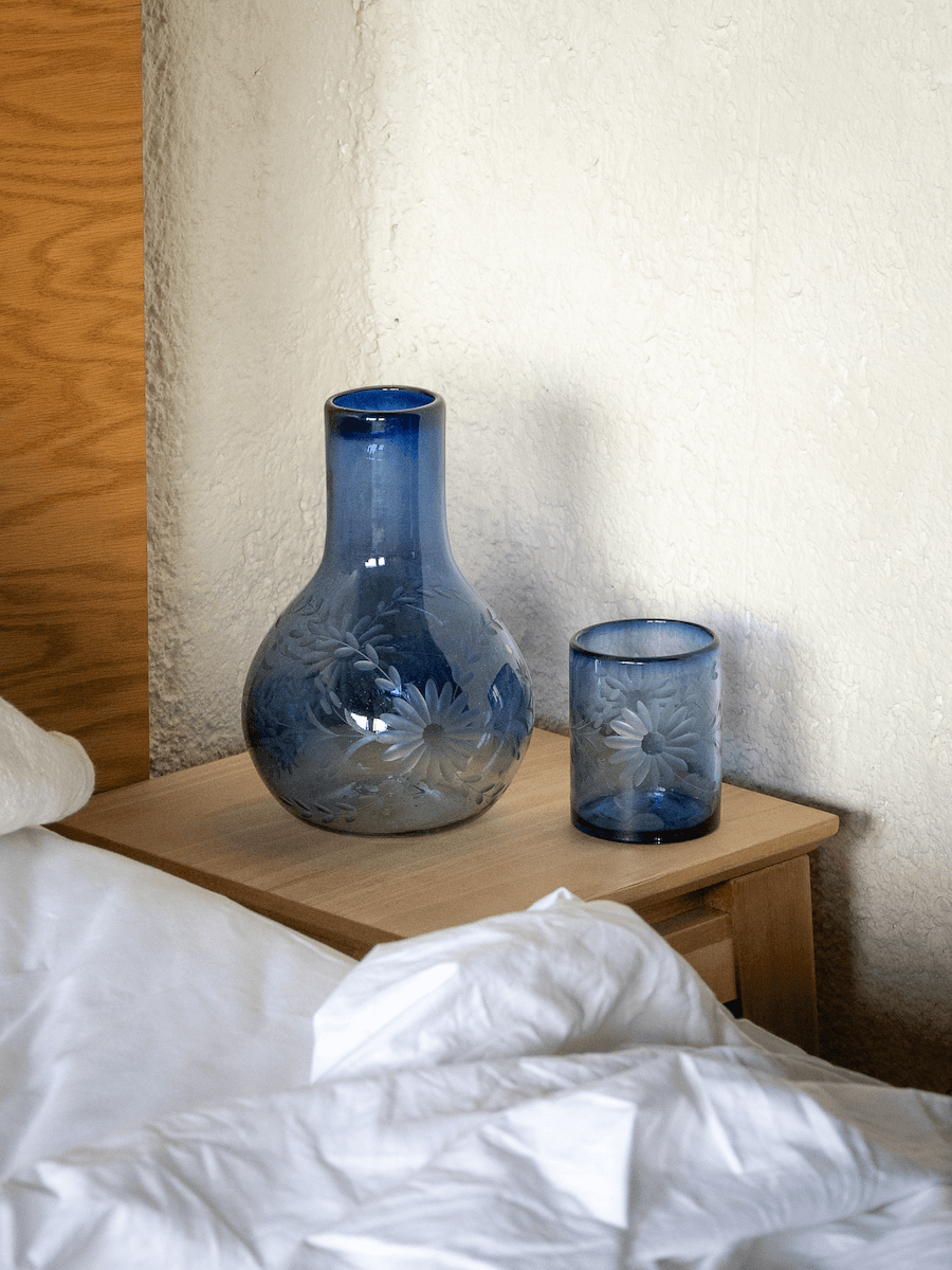 Large Bureau with Glass (French Blue)