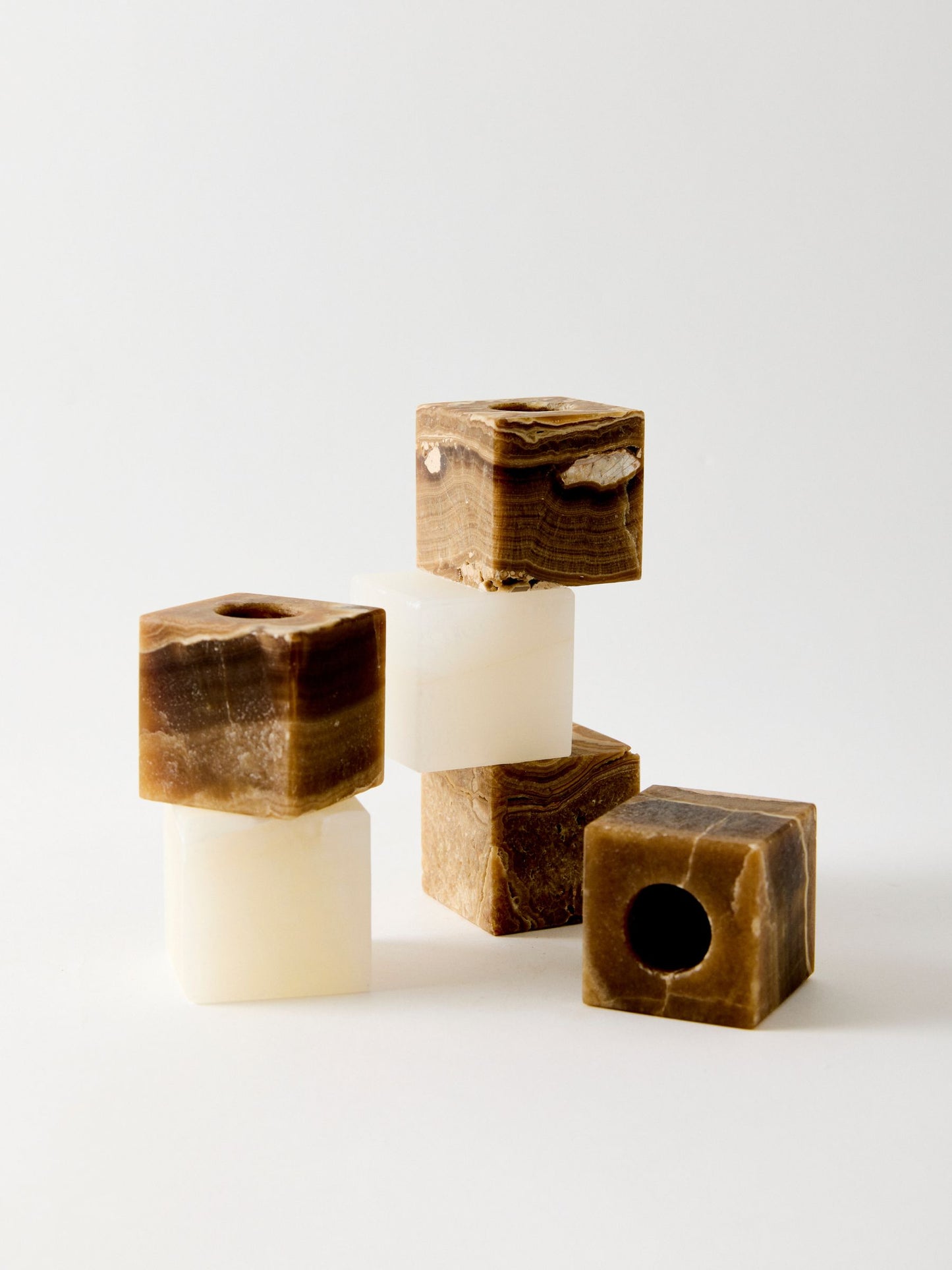 Onyx Candle Holder Set (Set of 3)