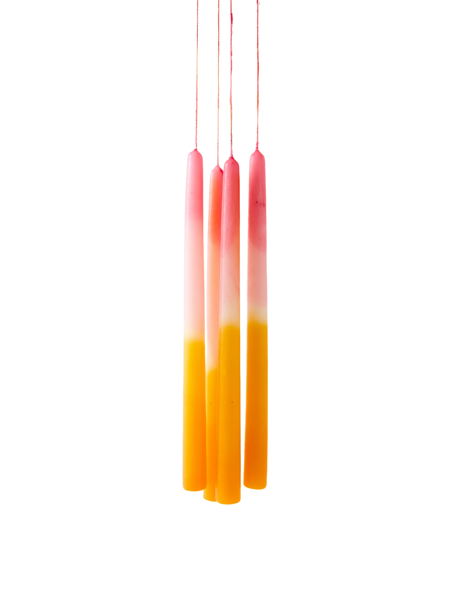 Casa Viviana Hand-Dipped Taper Candles – Pink + Yellow (Set of 2)