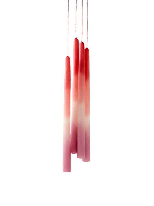 Casa Viviana Hand-Dipped Taper Candles – Pink Gradient (Set of 2)