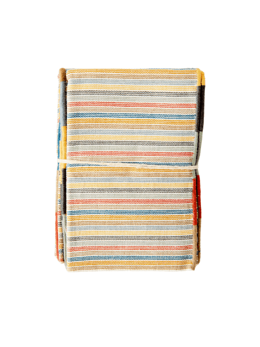 Individual Lupita – Set of 3 Handwoven Cotton Placemats in Rayitas Tierra from Chiapas