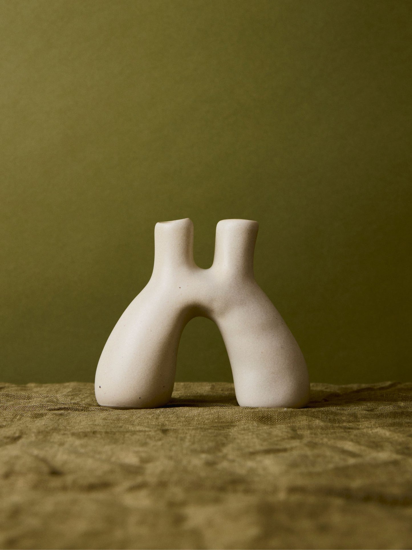 Portal – Hand-Sculpted Ceramic Vessel (White Bone Finish)