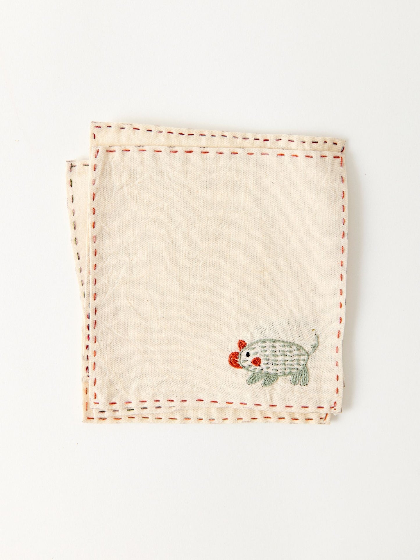 Portavasos Animalia – Set of 6 Hand-Embroidered Cotton Coasters from Chiapas