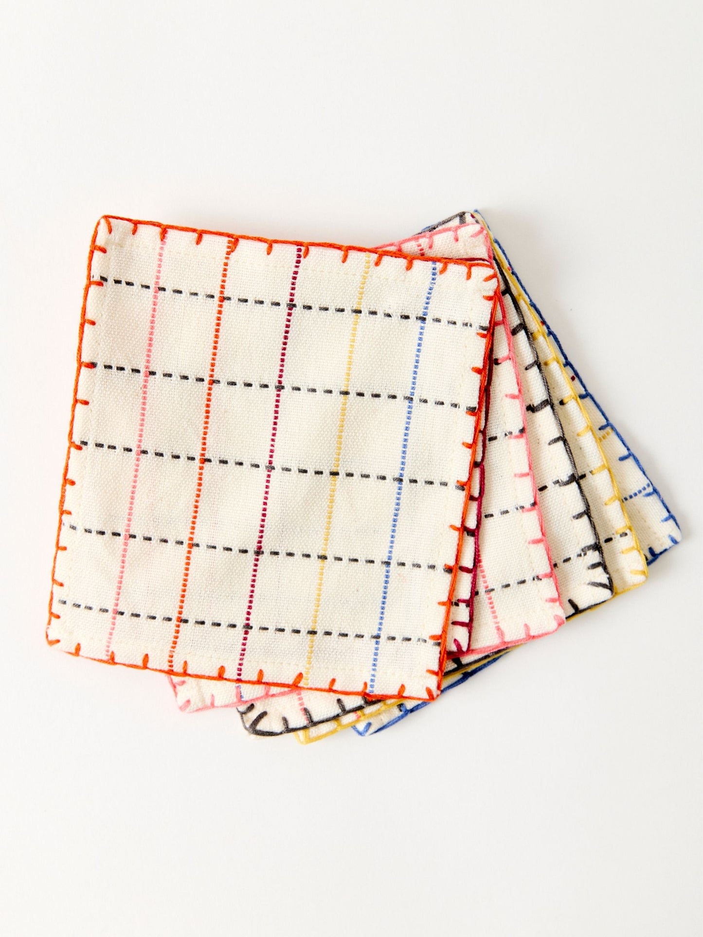 Portavasos Felipa – Set of 6 Handwoven Cotton Coasters from Chiapas