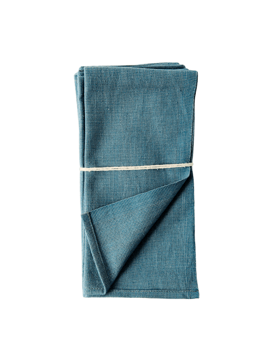 Servilleta Escalera Felipa – Set of 4 Handwoven Napkins in Blue from Chiapas