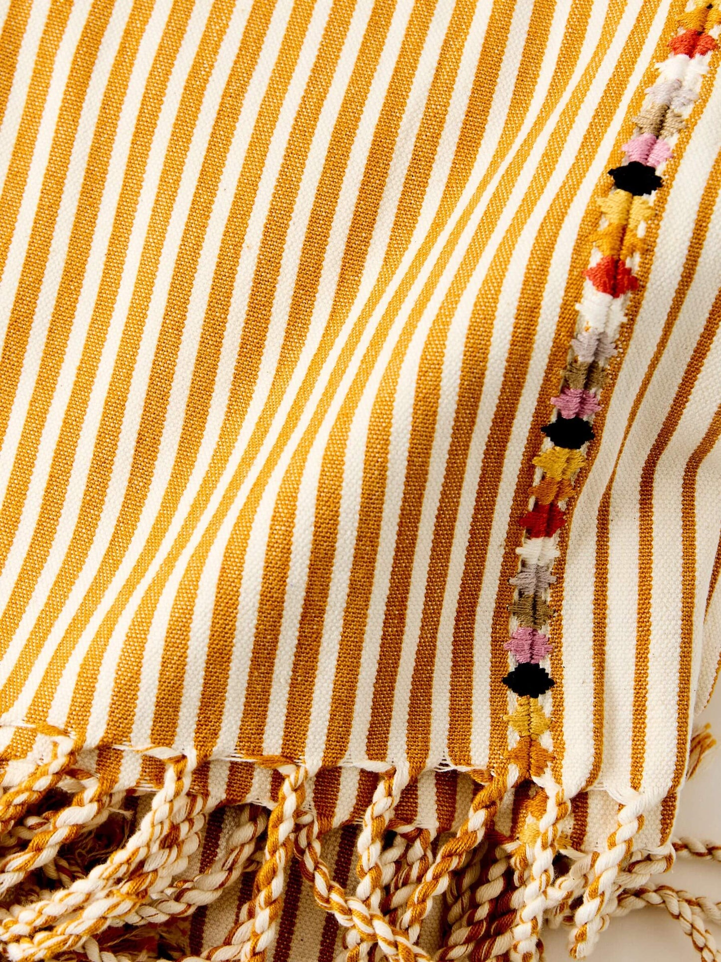 Textile Enredo Aurora – Handwoven Cotton Shawl Textile from Chiapas