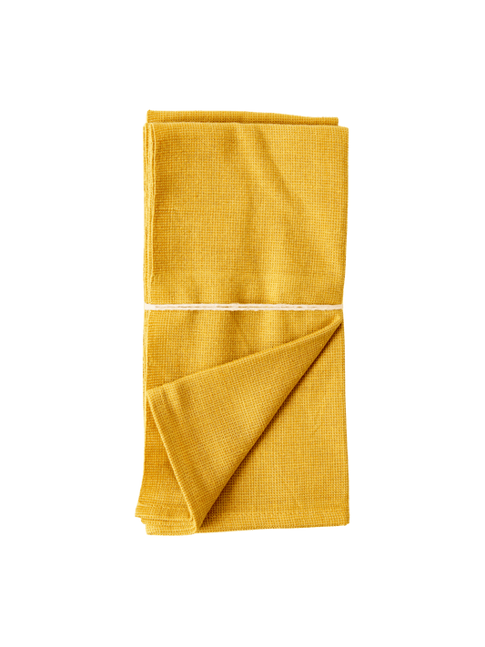 Servilleta Escalera Felipa – Set of 3 Handwoven Napkins in Oro from Chiapas